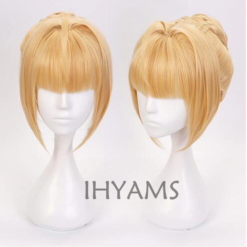 

Fate/Extra Red Saber Nero Claudius Caesar Augustus Wig Cosplay Costume Fate Grand Order Women Synthetic Hair Wigs + Wig Cap