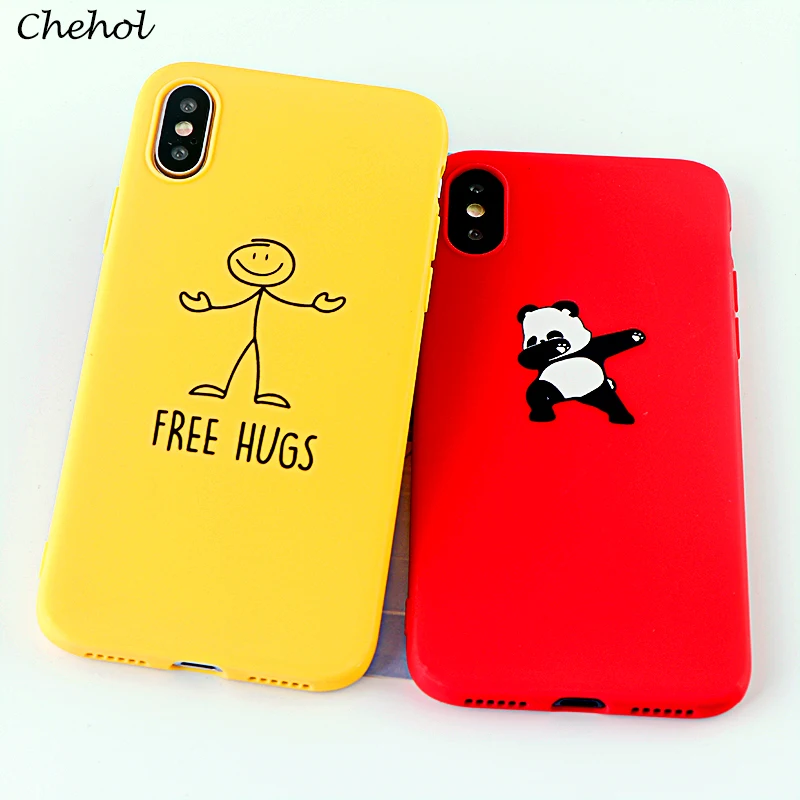 Fashion Graffiti Mobile Phone Cases for IPhone X XS MAX XR 8 7 6 S Plus Case Panda Soft Silicone Fitted Covers Accessories |