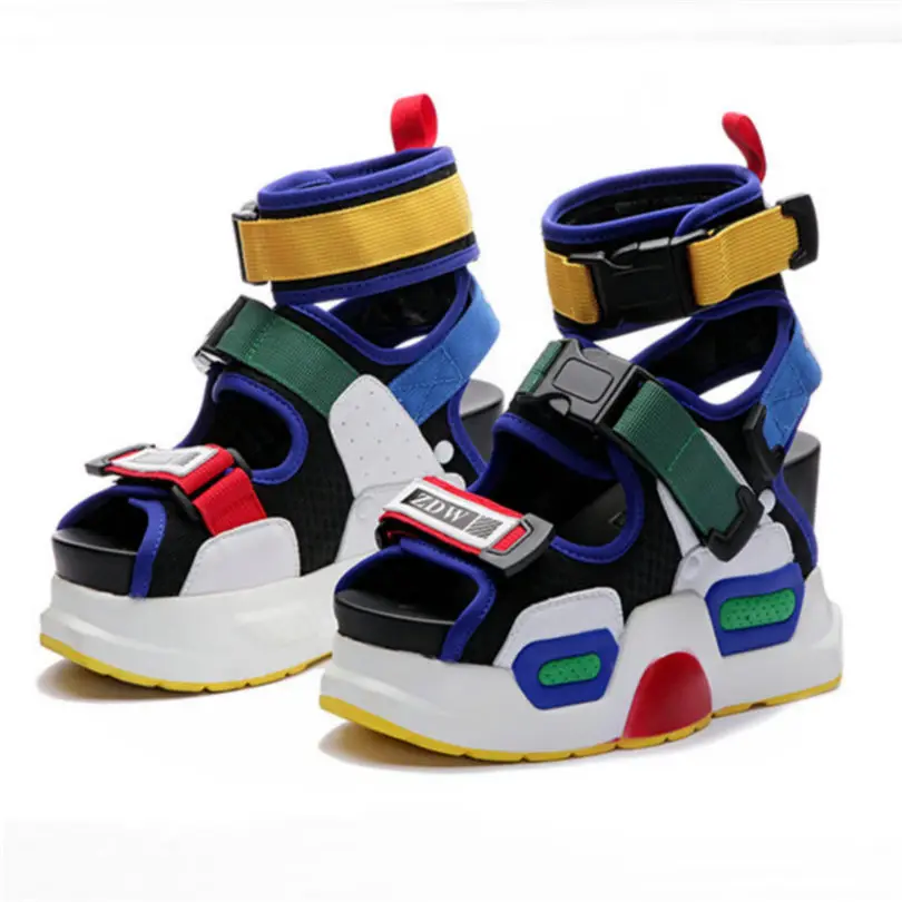 NAYIDUYUN/Летние босоножки; женская кожаная обувь на платформе; сандалии-гладиаторы на высоком каблуке; кроссовки со стразами; спортивная обувь