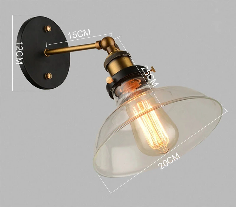 Vintage glass wall light E27 Base 110V 220V Single Arm Wall lamp Adjustable used in bedroom dining room Antique E27 light holder Vintage glass wall light E27 Base 110V 220V Single Arm Wall lamp Adjustable used in bedroom dining room Antique E27 light holder