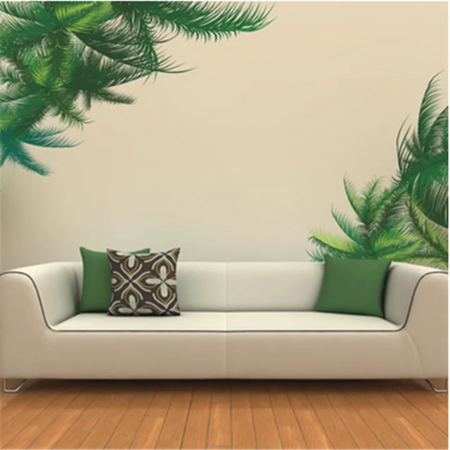 Palm Leaves Wall Stickers Vinyl DIY Tree Leaves Wall Art Decals For