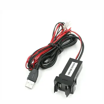 

100Pcs/Lot 5V 2.1A Dual USB Charger/Audio Port Interface for Toyota/Scion Cars Blank Switch Adapters & Sockets