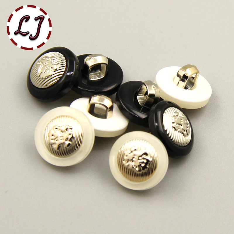 Free Shipping 30pcs/lot White Black Snap Button Round Resin Button