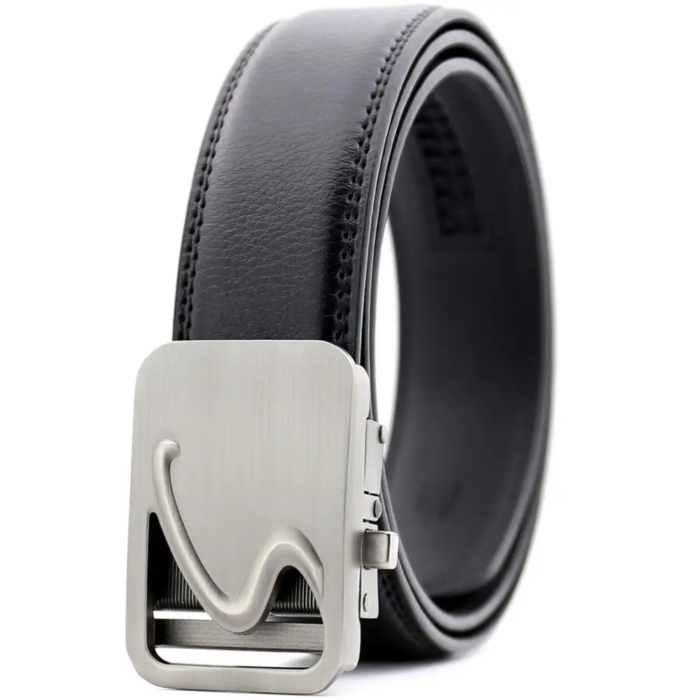 

2019 Mens Automatic Buckle Belt Leather Belts Waist Ratchet Waistband Leisure BS168