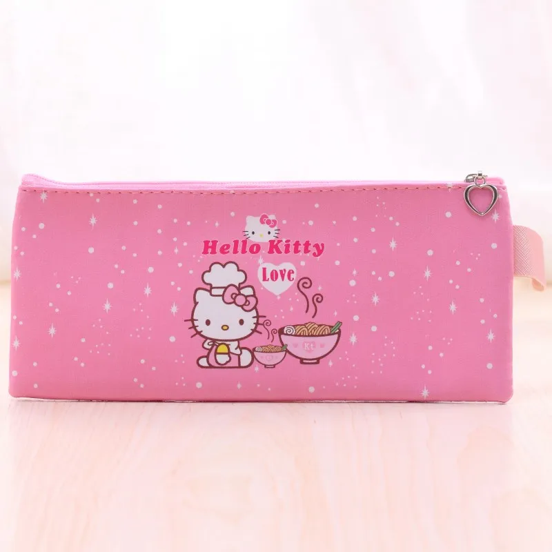 Cute Hello kitty pencil cases for girls Kawaii Pink PU leather pen bag