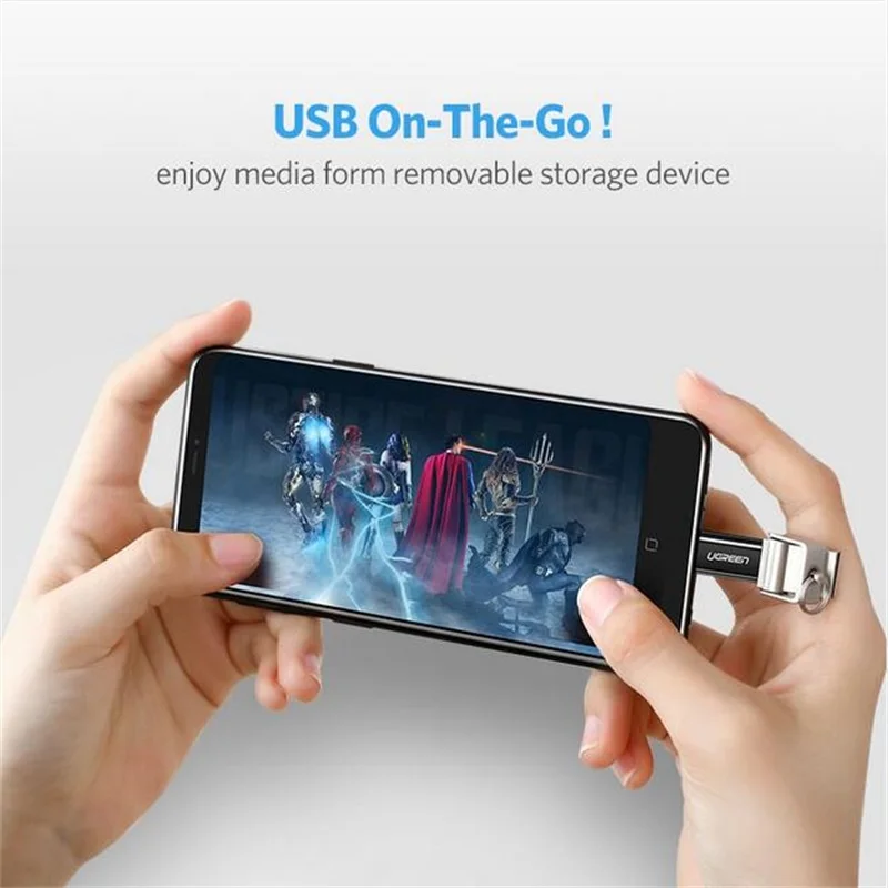 Адаптер Ugreen с micro usb на type c переходник otg для Samsung s9 s8 huawei xiaomi 9 адаптер зарядное