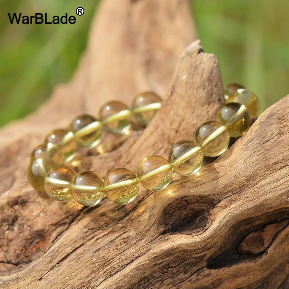 WarBLade AAAAA 5A цитриновые браслеты из натурального камня с лимонным кристаллом