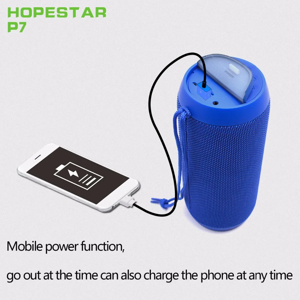 HOPESTAR P7 EStgoSZ Bluetooth динамик беспроводной Водонепроницаемый IPX6 Колонка коробка бас мини сабвуфер Портативный с TF карта USB FM микрофон