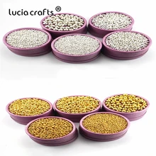 Lucia crafts 3/4/5/6/8mm многослойный посылка золотистого и серебристого цветов; Цвет покрытием легированные свободные бусины сделай сам ручной работы аксессуары материалы E0812