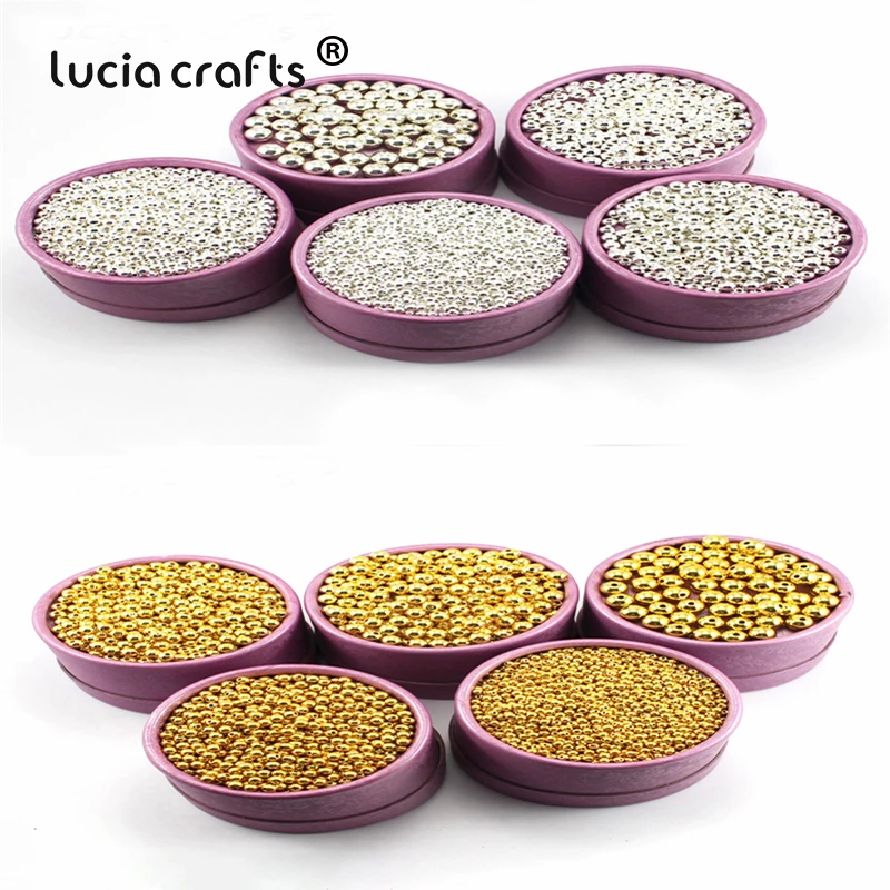 

Lucia crafts 3/4/5/6/8mm Multi package Gold & Silver Plated Alloy Loose Beads DIY Handmade Accessories Materials E0812