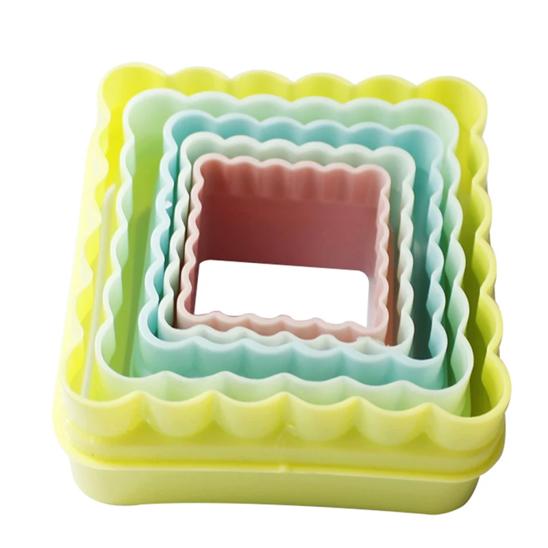 5pcs/set Square Shape Mold Cutter Fondant Cake Decorating Tool Cookie