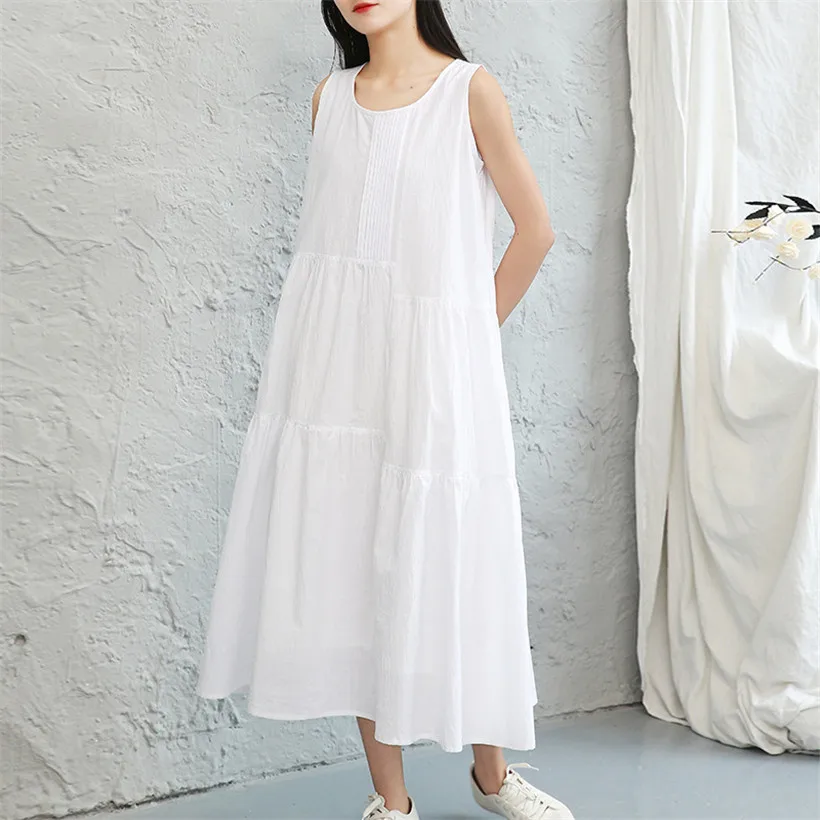 simple white cotton dress