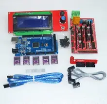 3D Printer kit 1pcs Mega 2560 R3 + 1pcs RAMPS 1.4 Controller+ 5pcs DRV8825 Stepper Motor Drive + 1pcs LCD 2004 controller