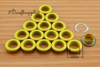 

eyelets metal with washer grommets yellow round 60 sets 10 mm CK35