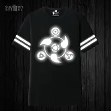 Fluorescent Naruto T shirt font b Anime b font Uchiha Sasuke Syaringan Cosplay Cotton T Shirt