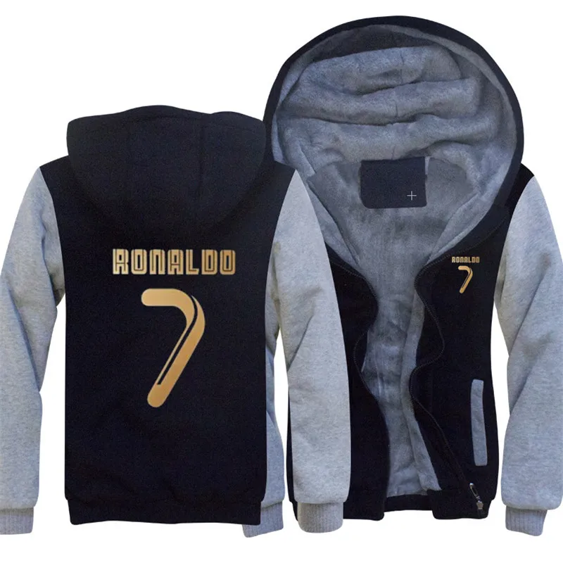 2019  new men's hoodie CR7 Cristiano Ronaldo men's design men's jacket thick wool zipper shirt US size