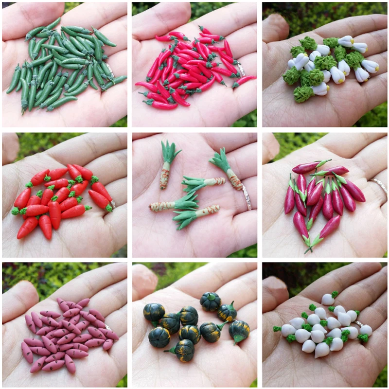 

G07-X487 children gift Toy 1:12 Dollhouse mini Furniture Miniature rement Doll accessories DIY vegetables 10pcs