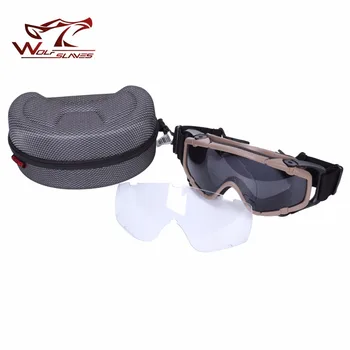 

FMA Hunting Helmet Goggle Tactical Ballistic Anti-Fog Goggle w/Side Rails Military Paintball Hunting Outdoor Safety Glass