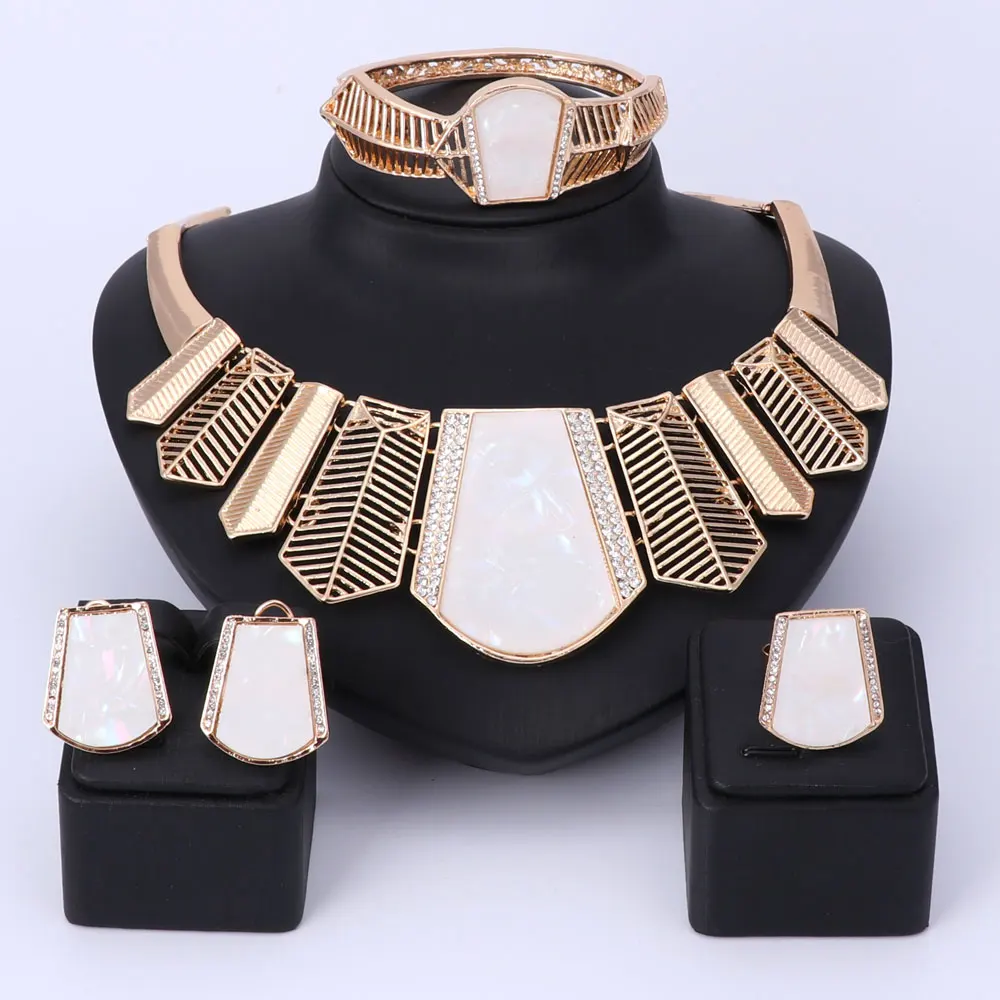 Женский ювелирный комплект из колье серёг браслета и кольца|jewelry sets for women|crystal jewelry