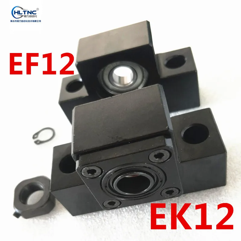 

High-quality EK12 EF12 ballscrew support match use SFU1604 SFU1610 SFU1605 ball screw end support cnc part 1set EKEF12 EK12EF12