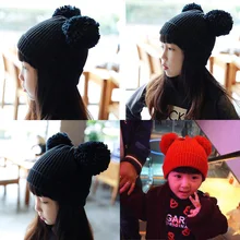 2016 New Autumn Winter Baby Hat Bonnet Style Kid Crochet Cap Lovely Infant’s Headwear Ear Protection Cap Winter Woolen Hats Caps