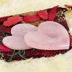Image 3 - Große Größe Natürliche Rose Quarz Herz Form Guasha Mit Geschenk Box Acupuncturer Schaber Massage Werkzeug Gesicht zurück fuß massager