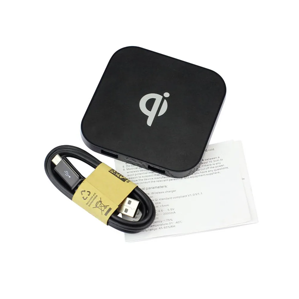 Nuovo Portatile Mini Qi Sicuro Caricabatterie Беспроводной коврик di Ricarica Veloce Dual USB Semplice для Iphone8/8