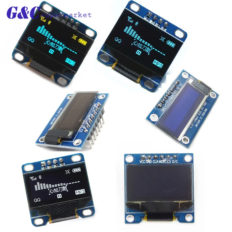 

0.96/0.91 OLED module white/blue color 128X64 OLED LCD LED Display Module IIC I2C Communicate