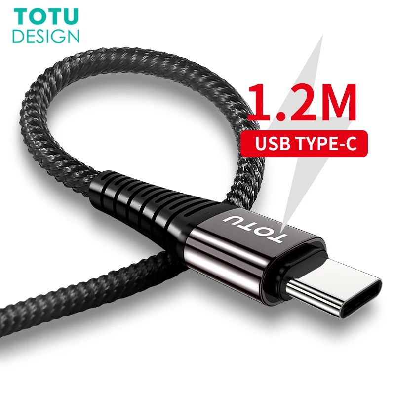 TOTU usb type C кабель для быстрой зарядки для Xiaomi huawei Sony LG 2.4A type-C USB-C шнур USB C зарядный кабель для samsung кабель