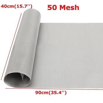 

1pc Silver 50 Mesh Filtration Woven Wire 304 Stainless Steel Screening Filter 40 x 90cm
