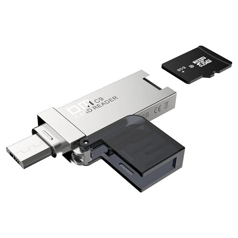Считыватель карт памяти DM OTG CR009 Micro SD/TF многофункциональный считыватель для
