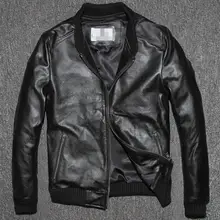S-3XL Горячая Зимняя Мужская Новая повседневная модная куртка из коровьей кожи на молнии