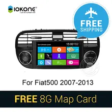 IOKONE Car DVD GPS For Fiat 500 2007-2013 with Black White Touch Screen Radio Stereo Multimedia bluetooth steering-wheel CANBUS