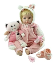Npk 50cm bebês reborn boneca bonito silicone lifelike bebê boneca para o presente de aniversário da menina do bebê bonecas casa plamates