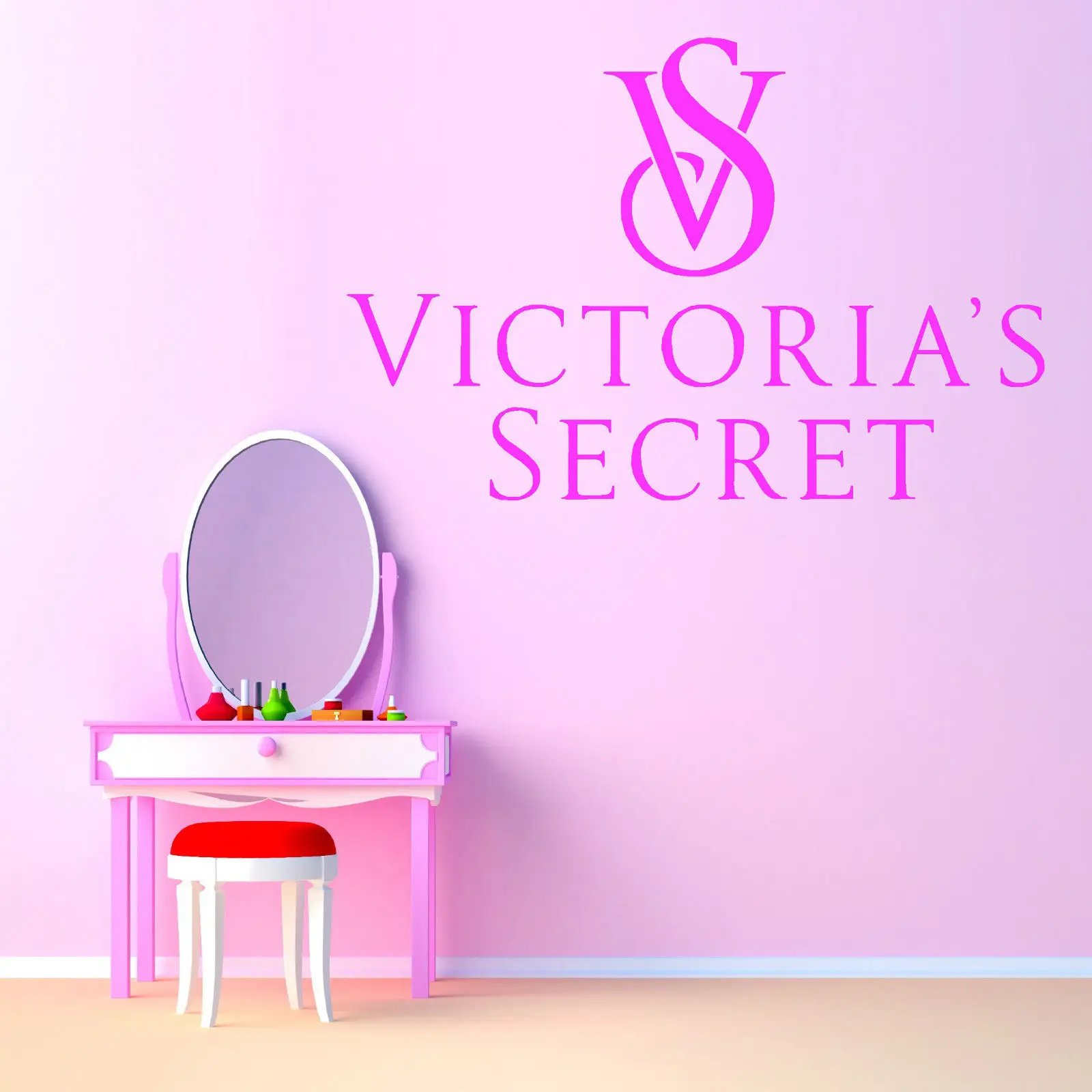 Preise Fashion Entfernbare Aufkleber VICTORIAS GEHEIMNIS VICTORIA S Secret Vinyl Wand Kunst Aufkleber Aufkleber Kostenloser Versand