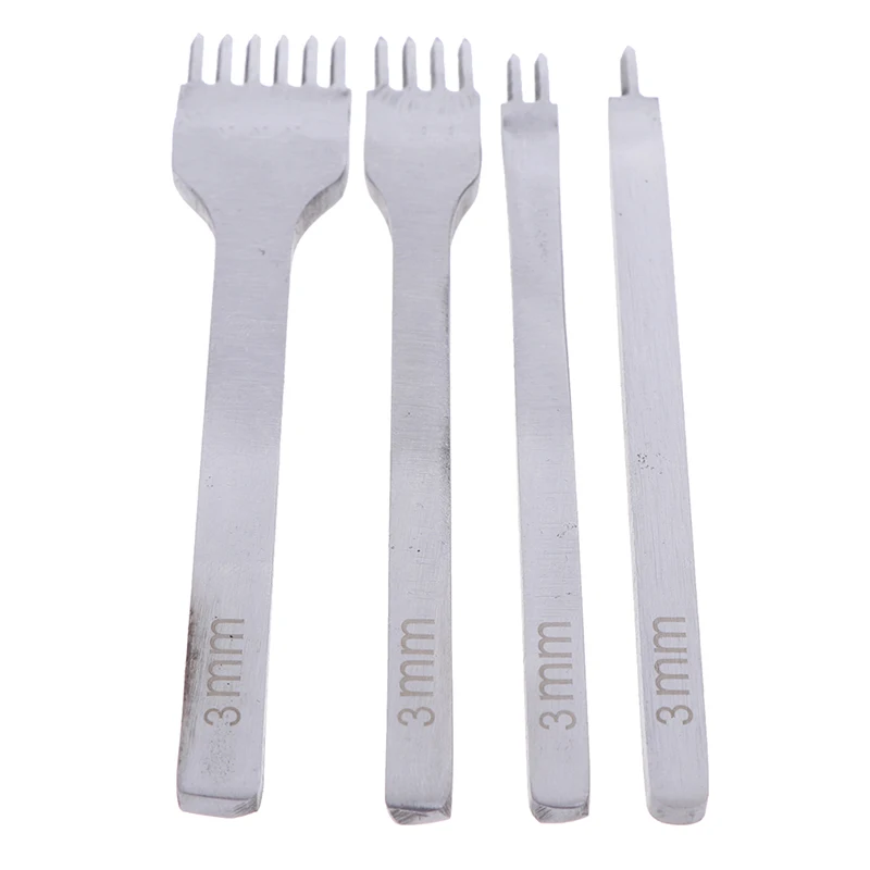 

HELTC 1pc 3mm/0.12" 1 2 4 6 Prong Hole Punch Tool Chisel Useful Stainless Steel Rhombus Tooth Chisel Leather Craft DIY Tool