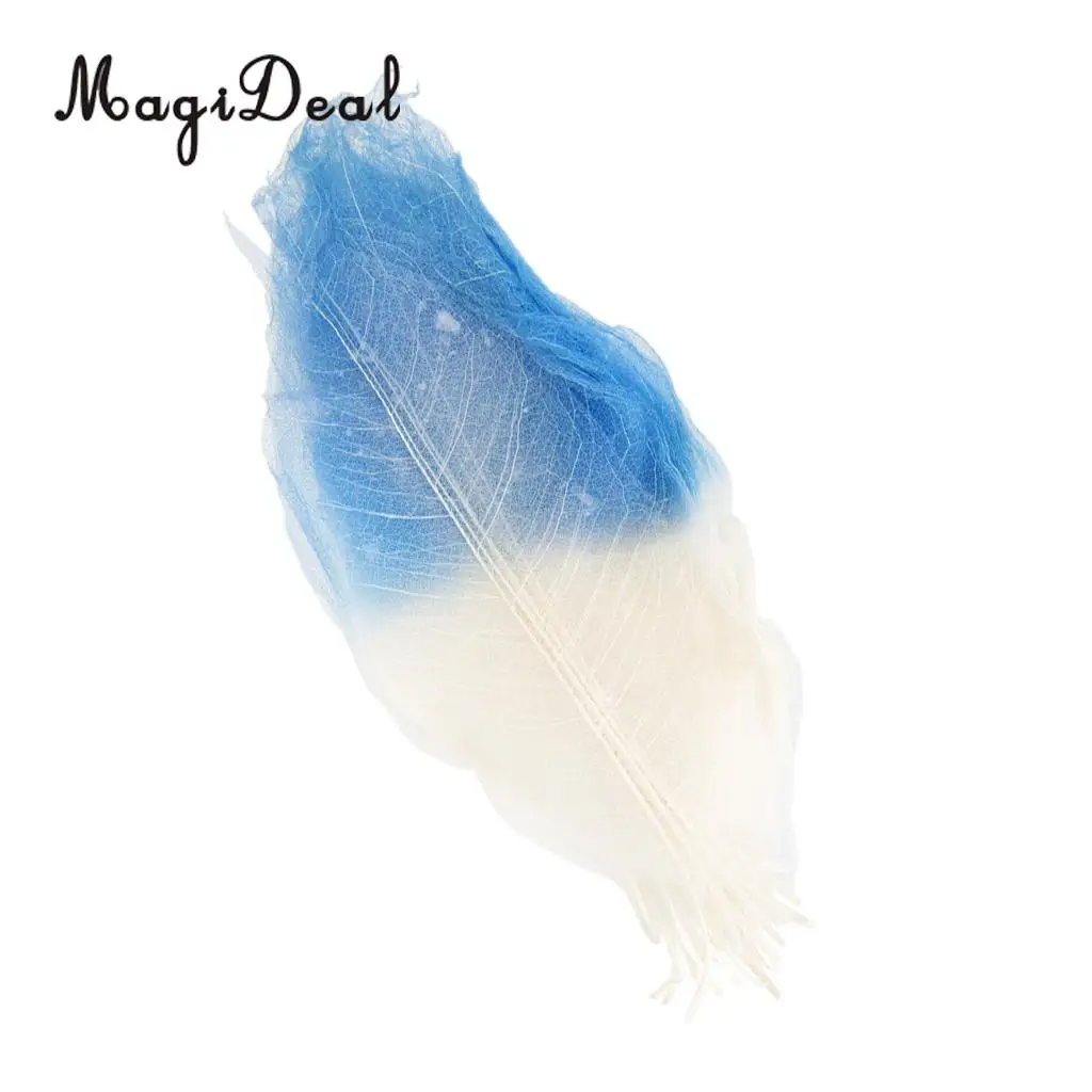 100pcs Natural Magnolia Skeleton Leaf Leaves Embellishment for DIY Crafts Purple Blue