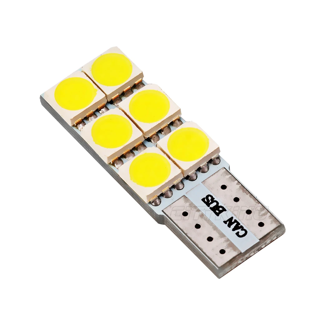 Бесплатная доставка T10 светодиодный белый светильник canbus t10 6SMD 168 5050 smd W5W