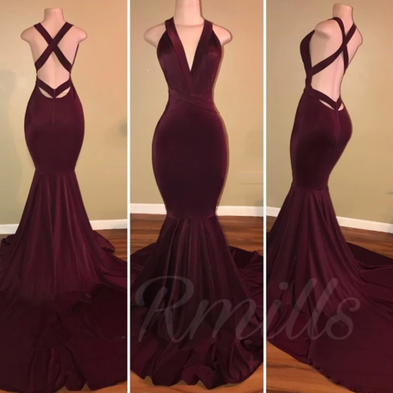 Satsweety 2022 New Sexy Burgundy Mermaid Evening Dresses Long Pageant Party Wear Prom Gowns Cheap High-End Red Carpet Gown | Свадьбы и