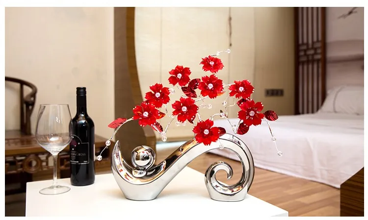 Минималистичная керамическая акриловая креативная простая модная ваза для цветов аксессуары для украшения дома ремесла для комнаты Свадебная ваза статуэтки