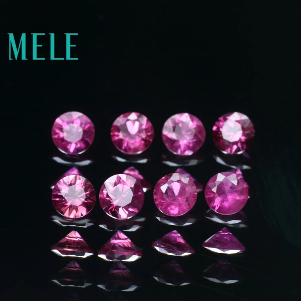 MELE natural red ruby loose gemstone for jewelry DIY making,3.25mm 0.15ct round cut pigeon blood lost stone wiht high quality