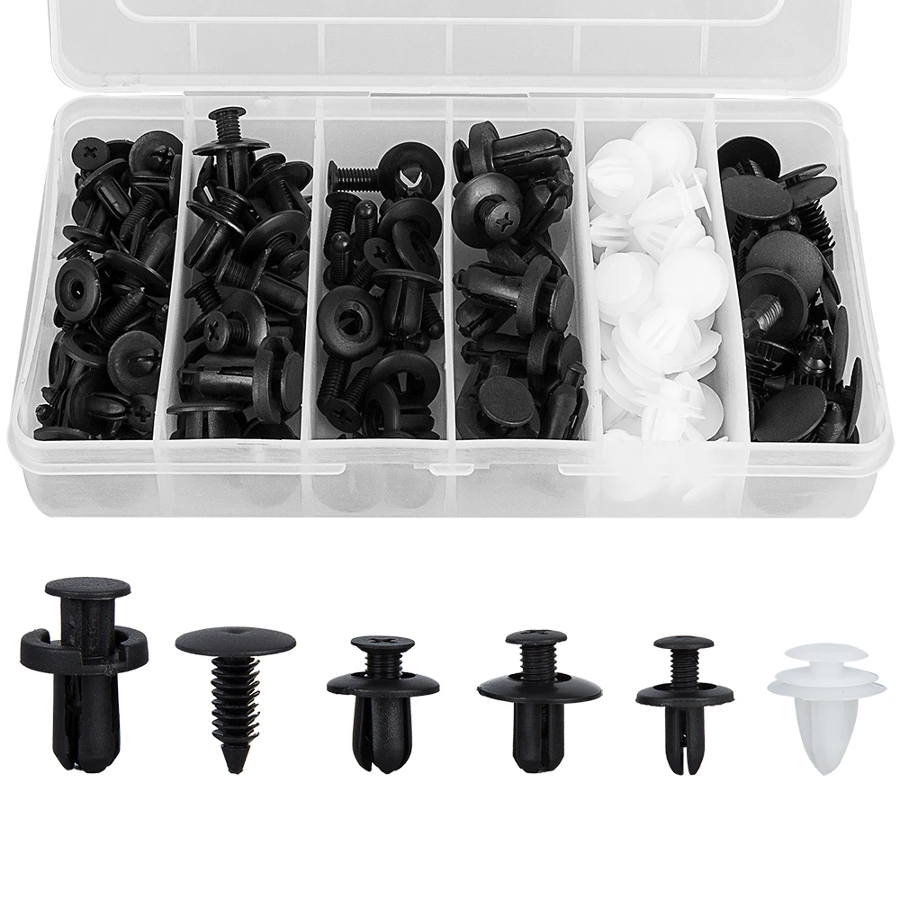 119pcs/Set Trim Removal Tool Set Car Panel Removal Installer Tool Car Clips Push Fasteners Retainer Pins Kit Hand Tool with Bag