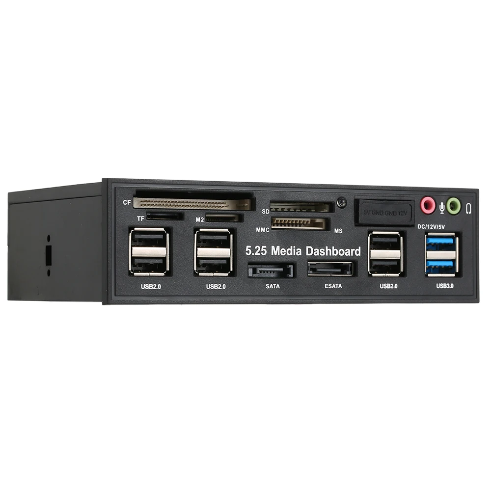 USB 3,0 концентратор Multi-Функция eSATA SATA Порты и разъёмы внутренних карт PC Медиа Передняя Панель аудио для SD MS CF TF M2 MMC карты памяти