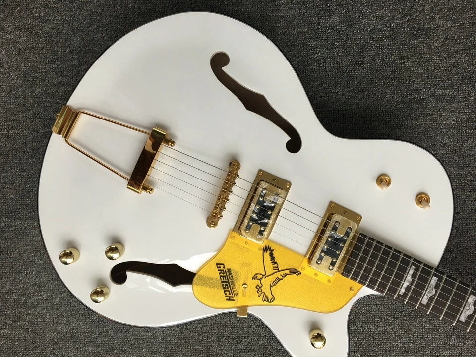 Free shipping New Arrival G L-5 L5 Jazz guitar F -Semi Hollow white color jazz Electric guitar 