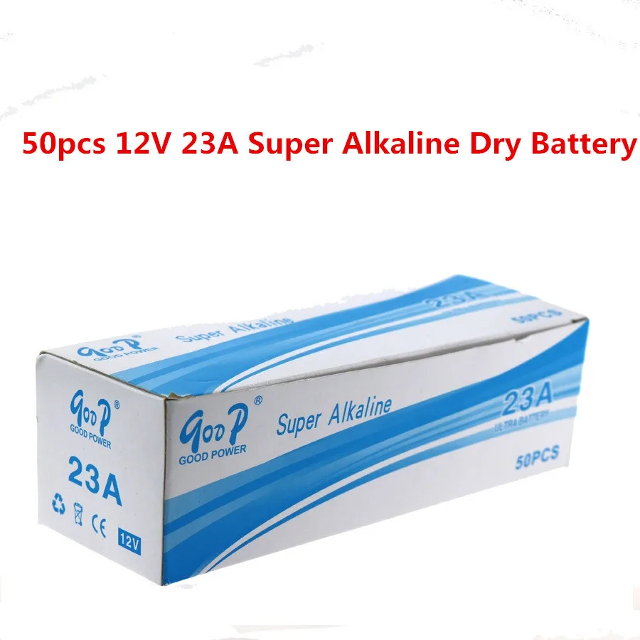 

50pcs 12V 23A Super Alkaline Dry Battery 12V A23 Battery for Doorbell,car alarm, remote control etc