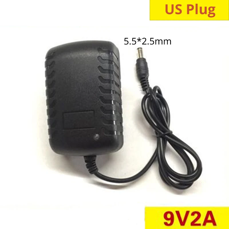 

SHIERAK 9V 2A US Plug 5.5mmx2.5mm 100-240V AC to DC Power Adapter Supply Charger Adapter For Alarm Lamp Lighting