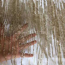 Красивый дизайн Роскошная приклеенная Золотая блестящая Тюлевая сетчатая кружевная ткань JRB-52408 с золотым блеском для свадебного платья/вечернего платья