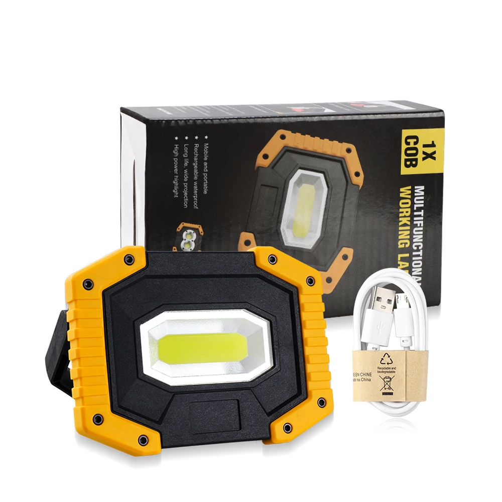 

20w Portable LED Floodlight USB Charging LED Spotlight DC5V 18650 Rechargeable Battery Powered Outdoor LED Emergency Light