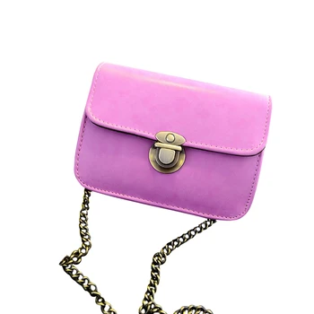 

2018 New Mini Shoulder Bags Girls Cute PU Leather Female Crossbody Bag Metal Lock Solid Color Woman Leather Bags