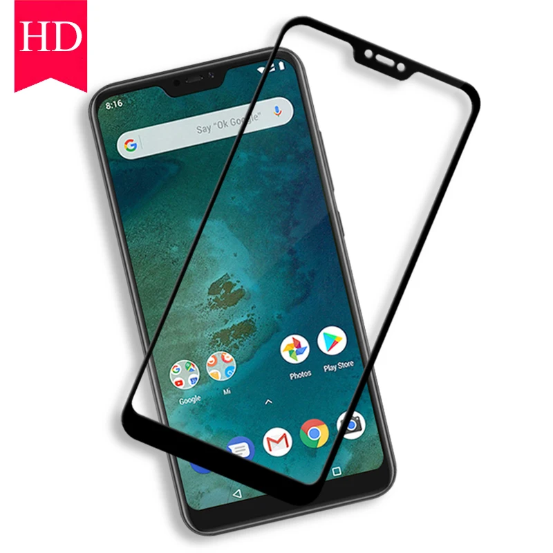 Защита для экрана Pocophone F1 Xiaomi закаленное стекло Mi A2 lite Полное покрытие защитное